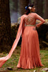 Sherbet Orange Draped Anarkali